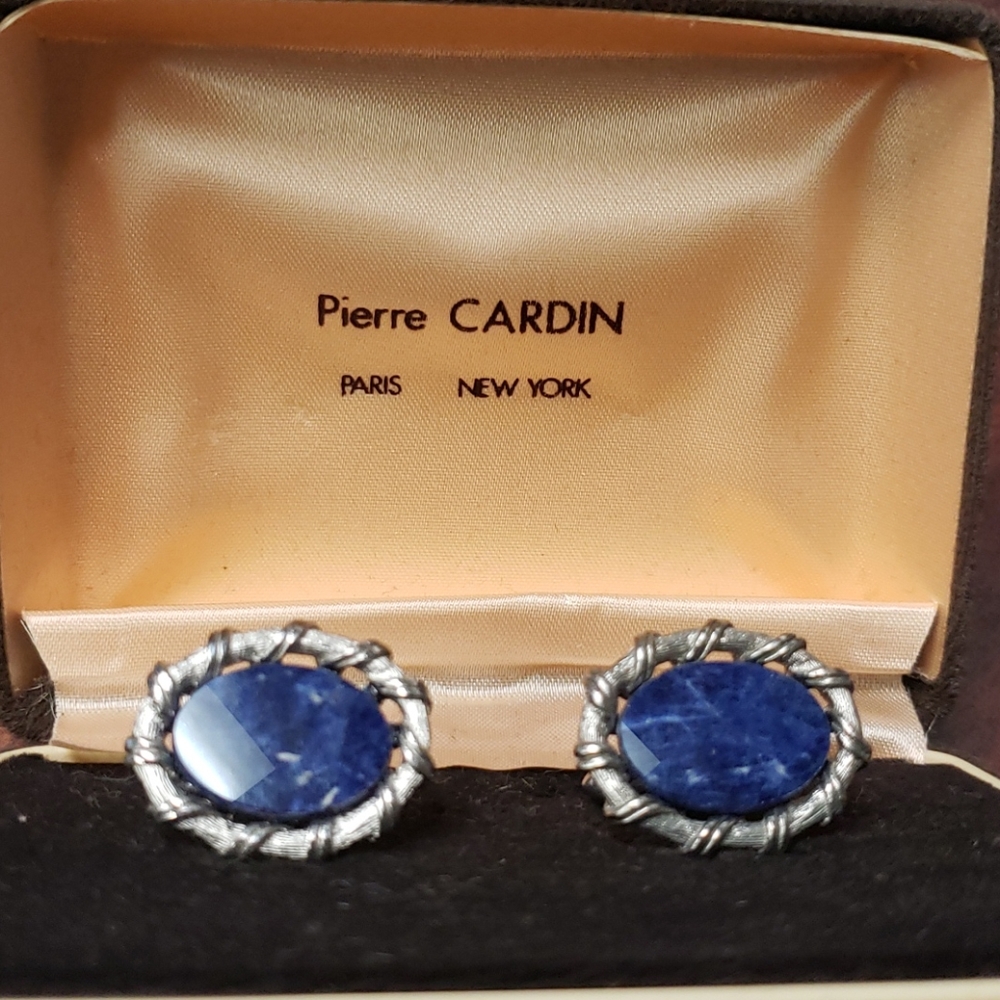 Swank vintage blue and silver cufflinks